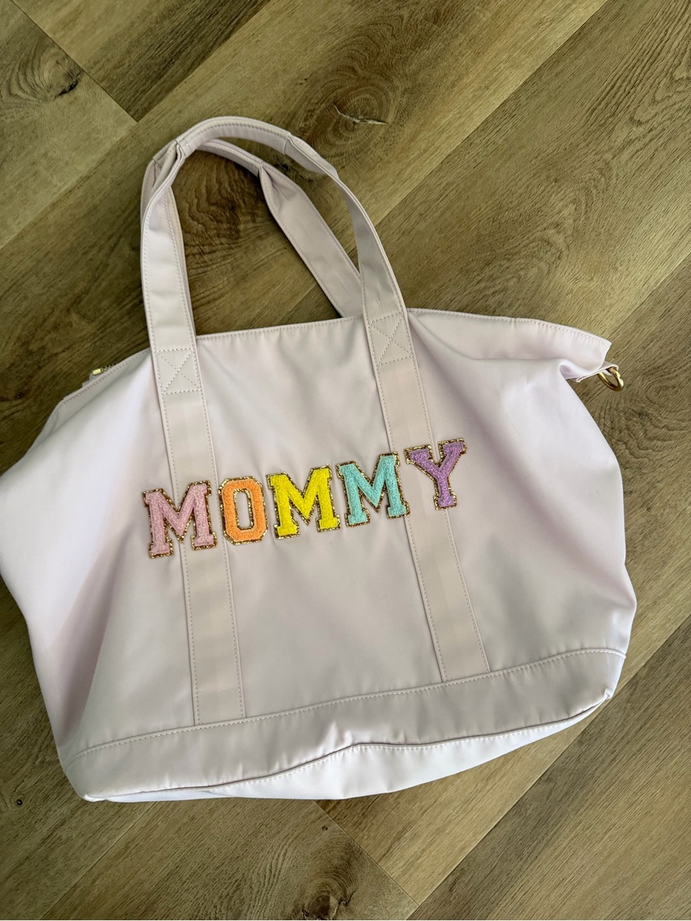 Stoney Clover Lane Lavender Tote with Multicolor 'MOMMY' Letters